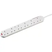 Knightsbridge 13A 6G 2M Surge Protected Extension Lead with Neon - 2006S2M