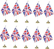 SHINEOFI 48 Pcs Uk Desktop Flags Round Base Britain Flags Vibrant Polyester Flags for Home Office Parties Events
