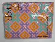1 Vintage David Hicks Stevens Utica PIMMS Geometric Print DOUBLE FLAT SHEET