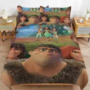v6787 Bed Sheets Bedding The Croods Cartoon Bedding Sets Ultra Soft Skin-Friendly Duvet Cover 3 Piece, Cute Comforter Cover Bed Set for Boys Girls Ki