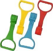 Pack of 4 Rings for Baby Cot, Multicoloured Hand Rings for Toddlers, Cot Hand Pull Rings, Baby Hand Rings, Baby Bed Pull Ring, Toddler Hanging Ring, Playpen Handles for Leg Exercise