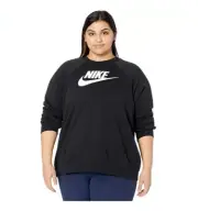 Nike Women Essential Fleece Sweatshirt Black Plus Size 1XL 9697