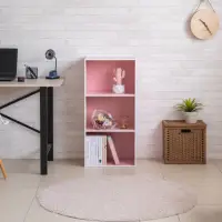 在飛比找momo購物網優惠-【TZUMii】粉色三格空櫃(書櫃 空櫃 收納櫃 置物櫃 三