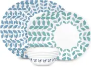 Corelle Vitrelle 12-Piece Glass Dinnerware Set Service for 4, 10.25" Dinner Plat