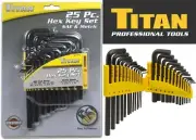Titan Tools 12712 25 Piece Allen Wrench Hex Key Set New Free Shipping USA