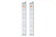 2PK Sansai 6 Way Power Board Outlets Socket w Overload Protection 1m Cord Lead