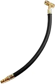 Tire Inflator Hose Adapter Air Pump Extension Tube Hose, Portable Repair Tools Inflation Connector for Bikes Cars, Black Hose T Shape