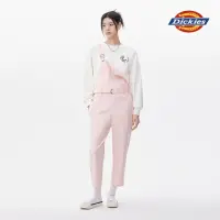 在飛比找momo購物網優惠-【Dickies】女款奶油粉斜紋水洗布料附腰帶吊帶長褲｜DK