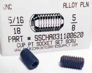 5/16-18x5/8 Hex Socket Set Screws Cup Point Alloy Steel (25)