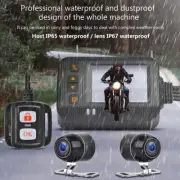 SE20 Motorcycle Dash Cam Front + Rear Camera DVR System with 2 inch Display