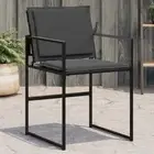Garden Chairs with Cushions 4 pcs Black Steel and Textilene vidaXL