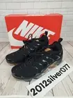 Nike Men's Air VaporMax Plus Black Metallic Gold CW7299-001 Size 8 NEW