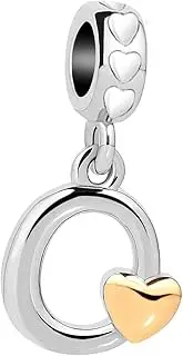 [SBI Jewelry] Initial Letter Charm Compatible Pandora Charm Bracelet Gold Heart Alphabet A-Z Pendant Women Birthday Mother's Day