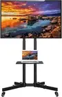 Mobile TV Stand with Wheels, Movable TV Cart 32-75 Inch LCD LED Flat Curved Scr