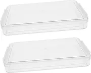 HOMSFOU 2 Pcs Box Document Organizer Box with Lids Stackable Storage Case for Office Supplies Material Protective File Container for Easy Identification and Space Saving
