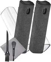 Touchscreen Mist Cleaner Spray and Wipe Screen Cleaner for Car Display Travel Car Essentials Travel for iPhone iPad AirPods MacBook Eyeglasses Cell Phones Screen Cleaner Spray Kit (2 Units)