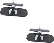 ERINGOGO 2pcs Solar Dashboard Ornament Lemon Scented Non-slip Mat for Car Airplane Dashboard Decoration High-strength Aluminum Alloy Rotating Decor