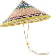 [WRITWAA] Bucket Hat Summer Hat Sun Protection Woven Hat Sun Blocking Hat Hat Conical Hat for Men Summer Hat for Vietnamese Straw Hat Funny Party Hats Caps Weaving