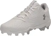 [Under Armour] Women's Glyde 2.0 RM Softball Shoe, (100) White/White/Metallic Silver, 9