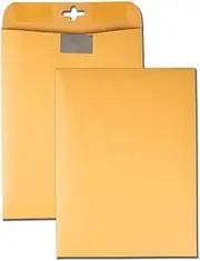 Quality Park 9 x 12 Postage Saving ClearClasp Envelopes, with Reusable Redi-Tac Closure & Gummed Flap, 28 lb Kraft Paper, 100 per Box (QUA43568)