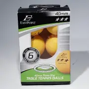 Set of 6 EastPoint Orange 3-star Pro 40mm Table Tennis Balls Ping Pong Balls