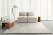 Adrar Textured Abstract Neutral Washable Rug