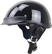 Motorcycle Half Helmet Vintage Open-Face Helmet German Style Jet-Helmet DOT/ECE Approved Baseball Cap Half Shell Helmet for Biker Cruiser Scooter