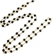 [jojofuny] Retro French Zircon Chain Diy Necklace Making Supply Jewelry Chain Number Beads