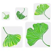 5Pcs Ginkgo Biloba Painting Stencil 3.9/5.9/7.87/9.8/11.8inch Reusable Leaf P...