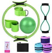 Wimnqie Pilates Equipment Set, Pilates Kit - Pilates Kit for Workouts | Multifunctional Stretch Belt, Yoga Bands, Home Equipment for Training in the Gym, Men, Women, Adults