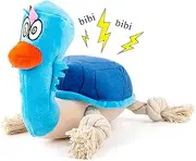 Adpartner Plush Squeaky Dog Toys, Stuffed Turtle Dog Toy for Small to Large Breeds, Sturdy Crinkle Dog Toys Interactive Tug of War Puppy Toy to Keep Them Busy