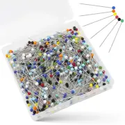 500 Pcs Sewing Pins with Box, 1.5 Inch Straight Pins with Large Heads for Fab...