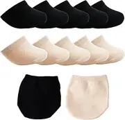 [Bycikool] Toe Topper Socks Women 10 Pairs Toe Liner Half Socks Non-Slip Cushioned Bottom No Show Toe Cover Half Socks