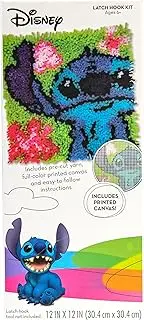 Dimensions 72-75542 Disney's Lilo and Stitch Latch Hook Kit for Beginners, Finished 12'' x 12'', Multicolor