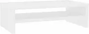'vidaXL Modern Engineered Wood Monitor Stand - White, 42x24x13cm - with Storage Shelf, Suitable for Multimedia Devices