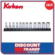 Koken Z Series Socket Set 3/8″ Square Drive 6 Point 12 Piece on Magnetic Rail