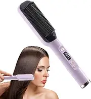 Straightening Hair Brush, No Damage Curling Comb Fast Heating Hair Styling Straightening Curler, Portable Electric Straightener Curler For Hotel, Home, Travel, Apartment