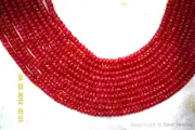 RUBY 3-4.5mm Faceted Rondelle (50 Precious Gemstone Beads) Select-A-Size "A"