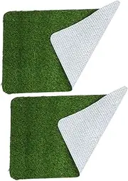 Toyvian 2pcs Artificial Grass Door Mats Large Welcome Mats for Front Door Realistic Turf Rug Indoor/Outdoor Entryway Rugs Dog Grass Pad Easy Maintenance Pet-Friendly