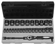 GREY PNEUMATIC 82629M 1/2" Drive 6 Point 29 Piece Metric Duo Socket Set NEW