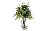 Glamorous Fusion Gumnut Native Artificial Plant Decorative Arrangement 45cm In Glass - Multi Color