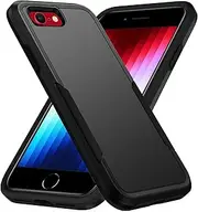 Hsefo Compatible with iPhone SE 2020/2022 Case, for iPhone 7/8 Case, Heavy Duty Shockproof Protective Black Phone Case for SE2 / SE3 / 7/8, 4.7-inch