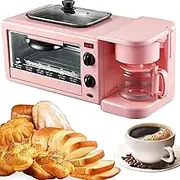 3-in-1 Breakfast Station, 1100W Household Oven with Coffee Function, 100-230° Temperature Control & 30min Timing, Toastie Maker for Home, Office, Dormitory, Apartment