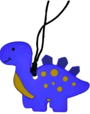 Brand New Sensory Chew Teether Necklace Chewellery Blue Dinosaur