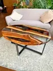 Clear Epoxy Coffee Table Epoxy Resin Accacia Wood Table Top Drawing Room