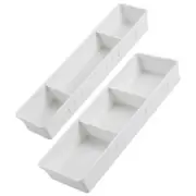 2 Pcs Compartment Storage Box Dividers Office Organiser Tray Desktop Drawers