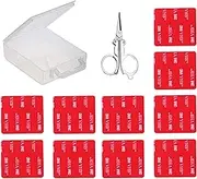 3M Double Sided Adhesive Tape Pads 10 PCS - OAPRIRE Multipurpose 3M VHB Sticky Adhesive Pads Replacement Mounting Tape with Stainless Steel Folding Scissors and Storage Box - 1.96 in x 1.57 in