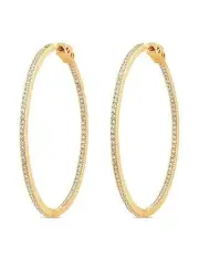 [SALLY SKOUFIS] Light Hoop Diamond Earrings in Gold