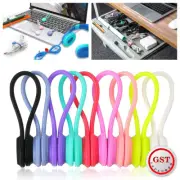 12X Magnetic Cable Tie Cord Holder Headphone Earphone Clip Organiser Winder