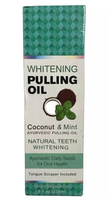 Whitening Pulling Oil - Coconut & Mint - All Natural - 8 fl oz - Exp 11/26